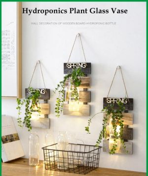 Home decoration wall hanging flower pot hydroponic plant glass vase indoor garden vertical flower pot hanging flower pot