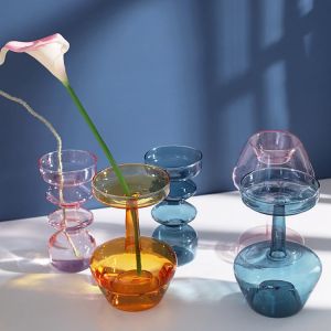 INS Crystal ball bubble Glass Vase Flower arrangement hydroponics ball glass art flower ware Home Decor Tabletop Glass Vase