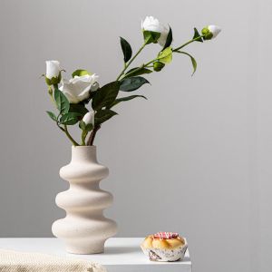 Ceramic Creative Flower Vase Scandinavian Style Flower Pot Interior Aesthetic Office Table Living Room Office Garden Decoration