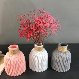 Plastic Vases Home Decor Anti-ceramic Vases Imitation Rattan Flower Vase European Wedding Modern Decorations Unbreakable Basket