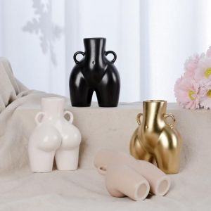 Vase Ceramic Flower Human Body White Home Decoration Ceramic Nordic Plastic Art Vase Sculpture Living Room Decoration