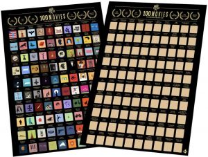 Poster Scratch Off Top 100 Movies  Bucket List Couple Gift  Unframed