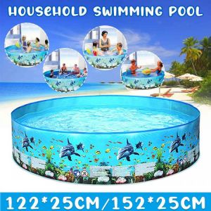 152X25cm Round Foldable Swimming pool Removable pool Track Water Framed Pool Large Pools for Children Family Above ground