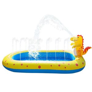Inflatable Pad Dinosaur Fountain Swimming Pool Indoor Sprinkler Toddler Water Game Play Center for Kids Portable Children's K