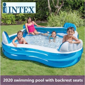 INTEX piscina inflavel adulto children's home swimming pool transparent thickened baby family adult paddling bath With backre