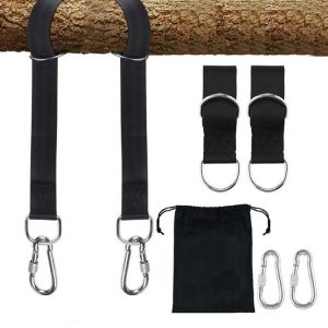 Set Outdoor Tree Swing Hanging Straps Kits Garden Patio Swinging Egg Chair Hammock Belt with Storage Bag