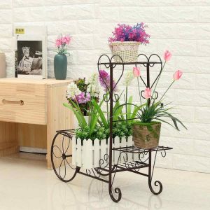 24.5X25.5X36cm Metal Plant Stand Flower Rack Pot Storage Rack Display Shelf Holder Home Indoor Outdoors Decor Garden Balcony