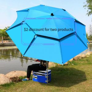 2m 360 Outdoor Beach Camping Fishing Umbrella Fold Sun Protection Anti UV Sunshade Umbrella Waterproof Awning Rain Umbrella