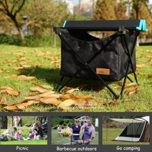 2 in 1 Outdoor Folding Camping Table Aluminium Alloy Portable Waterproof Storage Bag Hanging Pocket Basket BBQ Table Storage Bag