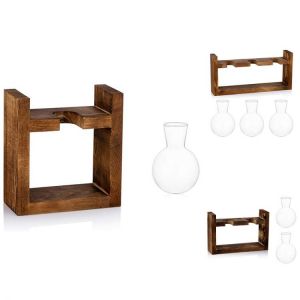 Propagation Station Glass Planter Vase Terrarium Tabletop Plants Desktop Spherical Shape Glass Vase Wooden
