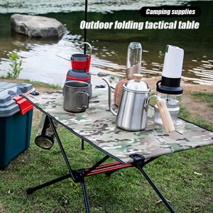 Portable Foldable Camping Table Aluminum Alloy Outdoor Furniture Dinner Desk for Family Party BBQ Picnic