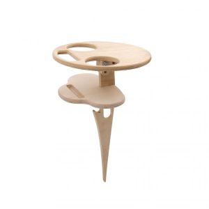 Two Tiers Wood Folding Picnic Table Wine Glass Rack Bottle and Glass Holder Portable Outdoor Wine Table Wooden Camping Equipment