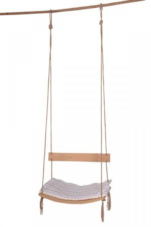 Adult and Baby Canvas Swing Chair Hanging Wood Kindergarten Toy Outside Indoor Children Small Basket Beige Swinging Rocking