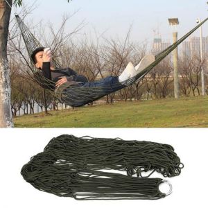 Portable Nylon Mesh Hammock Net Sleeping Bed Hamaca For Outdoor Patio Porch Garden Travel Camping  Blue Green Red Hamac