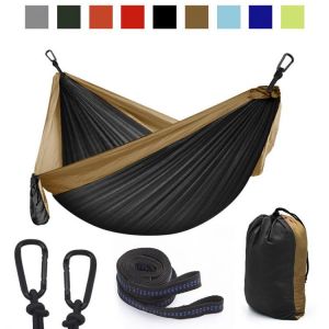 1-2 Person Portable Outdoor Camping Hammock with Mosquito Net High Strength Parachute Fabric Hanging Bed Hunting Sleeping Swing