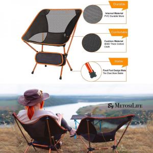 Outdoor Ultralight Portable Folding Chairs with Carry Bag Heavy Duty 242lbs Capacity Camping Folding Chairs Beach Chairs