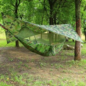 Outdoor Portable Hammock with Mosquito Net and Rain Fly Camping Backpacking Bug  Hammocks and Netting Parachute Hammock Canopy
