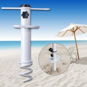 Beach Umbrella Sand Anchor Outdoor Camping Umbrella Base Auger Spiral Stand Storage Holder Heavy Duty Patio Lawn Home Garden