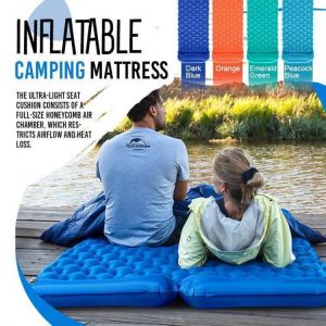 Outdoor Sleeping Pad Camping Inflatable Mattress with Pillows Travel Mat Folding Bed Ultralight Air Cushion Hiking Trekking