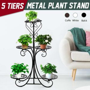 4/5 Tier Nordic Iron Flower Pot Rack Plant Stand Flower Stand Shelves Bonsai Display Shelf Yard Garden Patio Balcony Home Decor