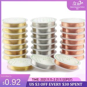 0.2-1mm silver/gold/rose gold copper wire for Bracelet Necklace DIY Colorfast Beading Wire Jewelry Cord String for Craft Making