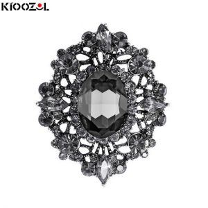 KIOOZOL Luxury Rhinestone Flower Brooch Micro Inlaid CZ Brooch For Women Vintage Jewelry Accessories Gifts 2021 Trend 144 KO2