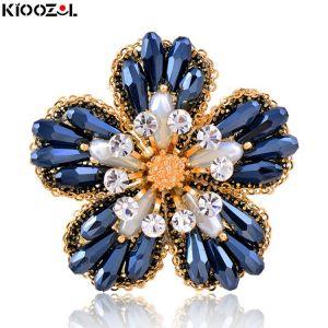 KIOOZOL mix style luxury crystal stones flower heart brooch for women fashion jewelry accessories 218 KO1