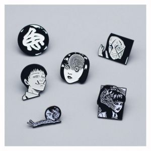 New Junji Ito Cartoon Brooch Japan Anime Metal Enamel Pin Terror Movies Creativity Accessories Children Fashion Gift Badge