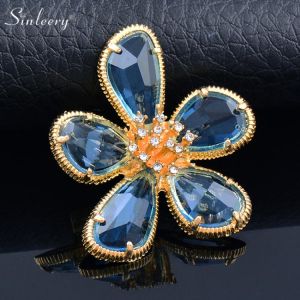 SINLEERY Korean Sweet Cubic Zirconia Flower Brooch Pins For Women Fashion Wedding Party Brooches Gifts bijoux femme XZ008 SSP