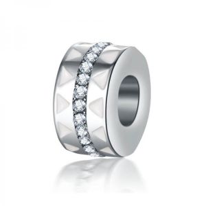 100% Real 925 Sterling Silver Space Round Beads Charms Fit Original Brand Bracelet Silver Jewelry Gift