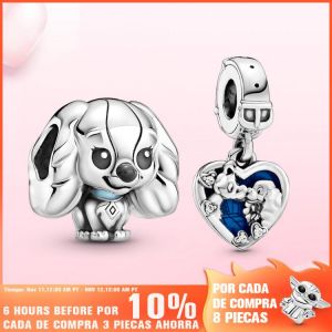 New charm Cocker Spaniel lady bead jewelry castle Dangle charm pendant Fit Original Pandora bracelet for women jewery Gift