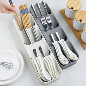 Tableware Organizer Cutlery Storage Tray Plateau Knife Block Holde Knife Holder Spoon Fork Storage Box Drawer Plastic Container