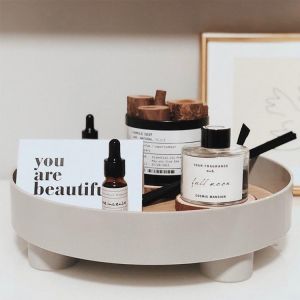 Tea Food Dishe Drink Platter Jewelry Sundries Tray Desktop Storage Tray Round Serving Tray Kitchen Tea Tray For Home Decoration
