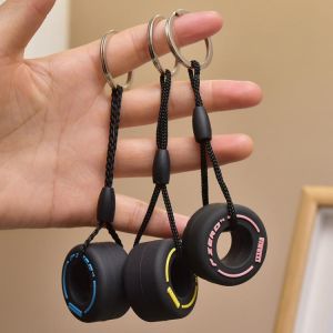 New Fashion Simulation Cartoon Small Tire Keychain Creative Unisex Car Bag Key Ring Pendant Gift For Car Lovers