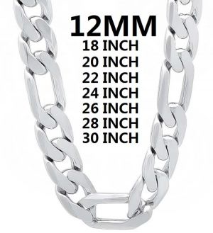 Hot solid 925 Sterling Silver necklace for men classic 12MM Cuban chain 18-30 inches Charm high quality Fashion jewelry wedding