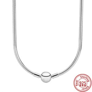2021 New 925 Sterling Silver Moments Snake Necklace  Silver Colour Chain For Women Charm Fashion DIY Jewelry