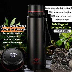 420-1800ml Large Capacity 304 Stainless Steel Tumbler Vacuum Thermal Flask Thermos Water Coffee Tea Portable Bottle