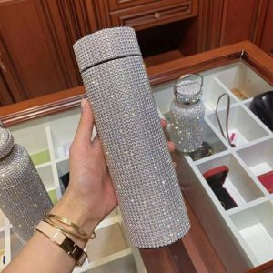 Creative Diamond Thermos Bottle Water Bottle Stainless Steel Smart Temperature Display Vacuum Flask Mug Gift for Men Women