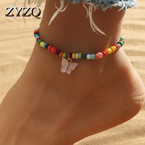 ZYZQ Butterfly Female Anklets for women Beach Barefoot Sandals Foot Jewelry New Anklets On Foot Ankle Bracelets Leg Chain