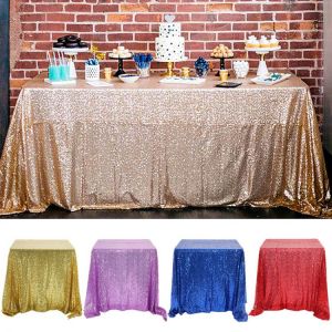 Rectangular Table Cover Glitter Sequin Table Cloth  Rose Gold/Silver Tablecloth For Wedding Party Home Decor Multi-Color/Sizes