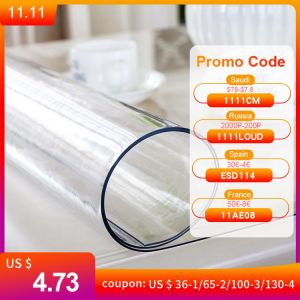 Soft Glass Tablecloth Transparent PVC Table Cloth Waterproof Oil Proof Kitchen Dining Rectangular Table Cover Matte Clear 1.0mm