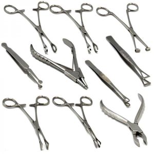 1Pc Surgical Steel Opening Closing Needle Ball Clamp Plier Different Open shape Tweezers Piercing Professional Puncture Tool
