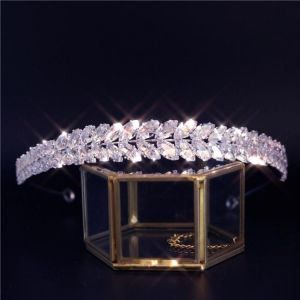 New Luxury Baroque Rhinestone Bridal Crown Tiaras Zircon Crystal Diadem Tiaras Bride Headbands Wedding Hair Accessories Gift
