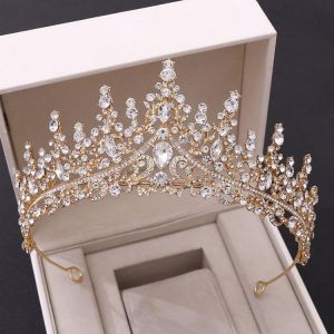FORSEVEN Luxury Hair Accessory Crystal Rhinestone Crown Tiaras Headband Bride Headdress Wedding Hair Jewelry Headpeice For Women