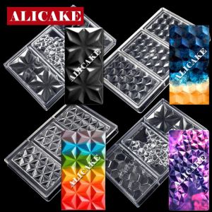 3D Chocolate Bar Molds for Chocolates Polycarbonate Confectionery Tools Tray for Cake Chocolate Moulds Form Baking Pastry Tools