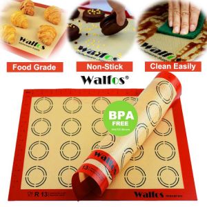 WALFOS Non-Stick Silicone Baking Mat Pad Sheet Baking Pastry Tools Rolling Dough Mat Large Size for Cake Cookie Macaron