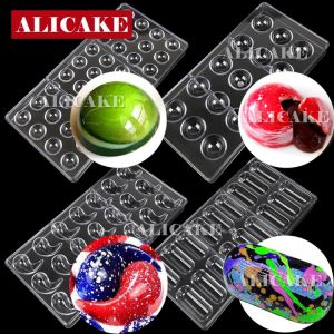 3D Polycarbonate Chocolate Mold Sphere Chocolate Bomb Tools Cake Confectionery Mold for Chocolates Bar Mould Bakery Baking Tools