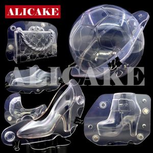 all in one place כלי מטבח ובישול 3D Chocolate Mould Polycarbonate Sphere Cake Mold for Chocolates High Heels Shoes Ball Baking Pastry Tools Confectionery Mould