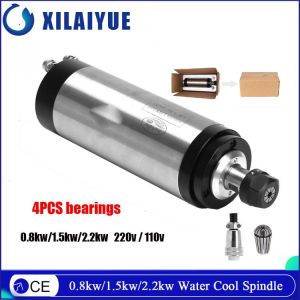 2.2KW 80MM ER20 CNC Spindle Motor 24000rpm 220v AC Spindle 4 Bearing Machine Spindle Water Cooling Engraving Milling Spindle