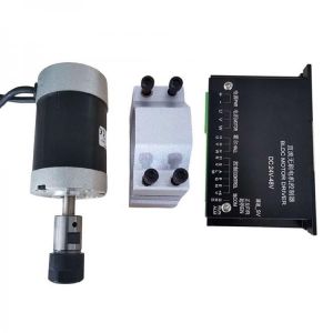 200W DC Brushless Motor DC 0 - 48V CNC Carving Milling Spindle Motor + 48VDC Stepper Motor Driver + 1PCS 57mm Clamp